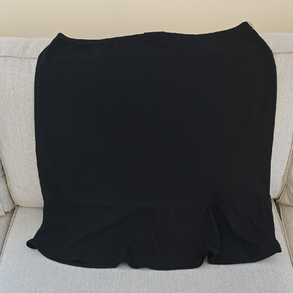 New York & Company Black A-Line Ruffle-Hem Skirt